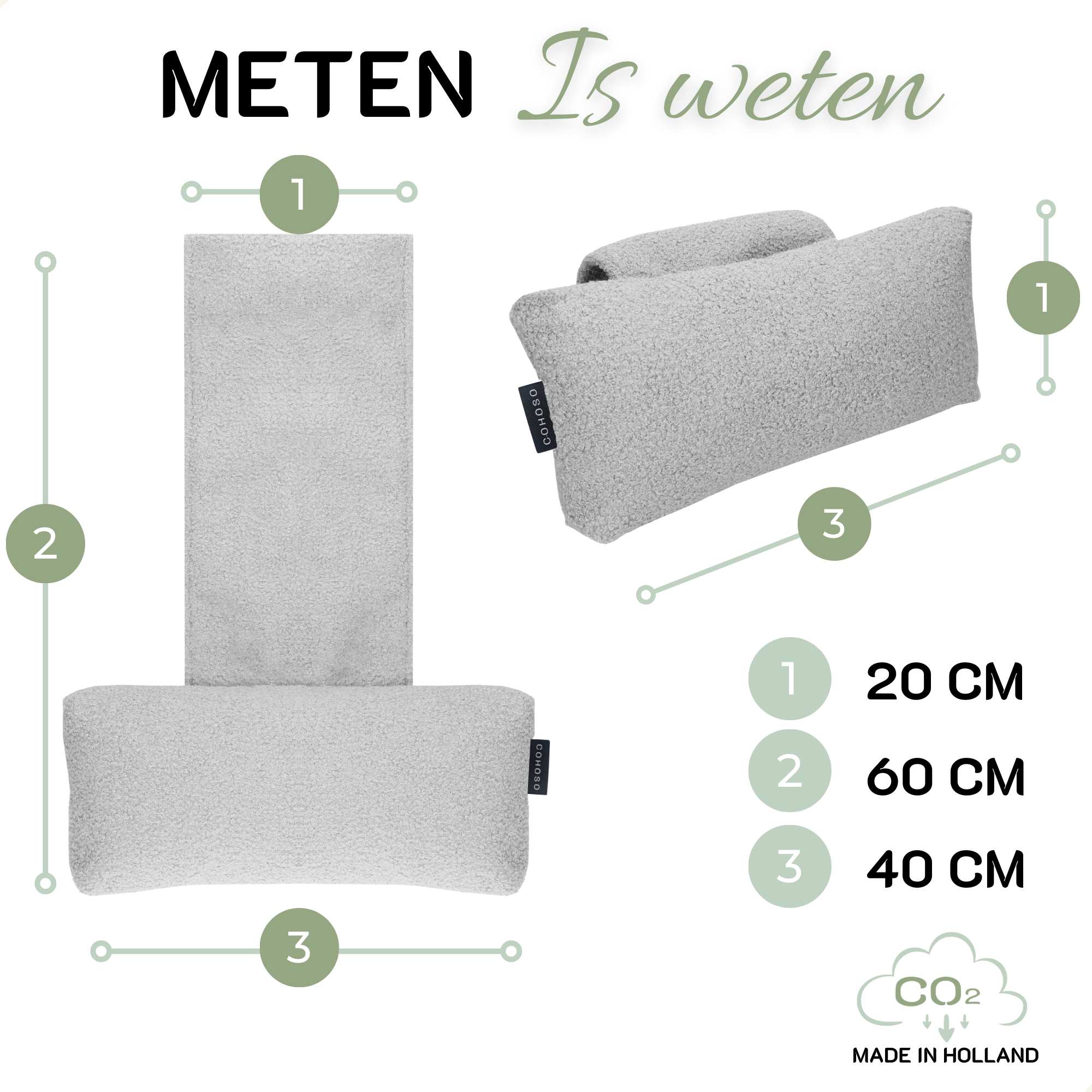 Almohada cervical SEMMI gris claro