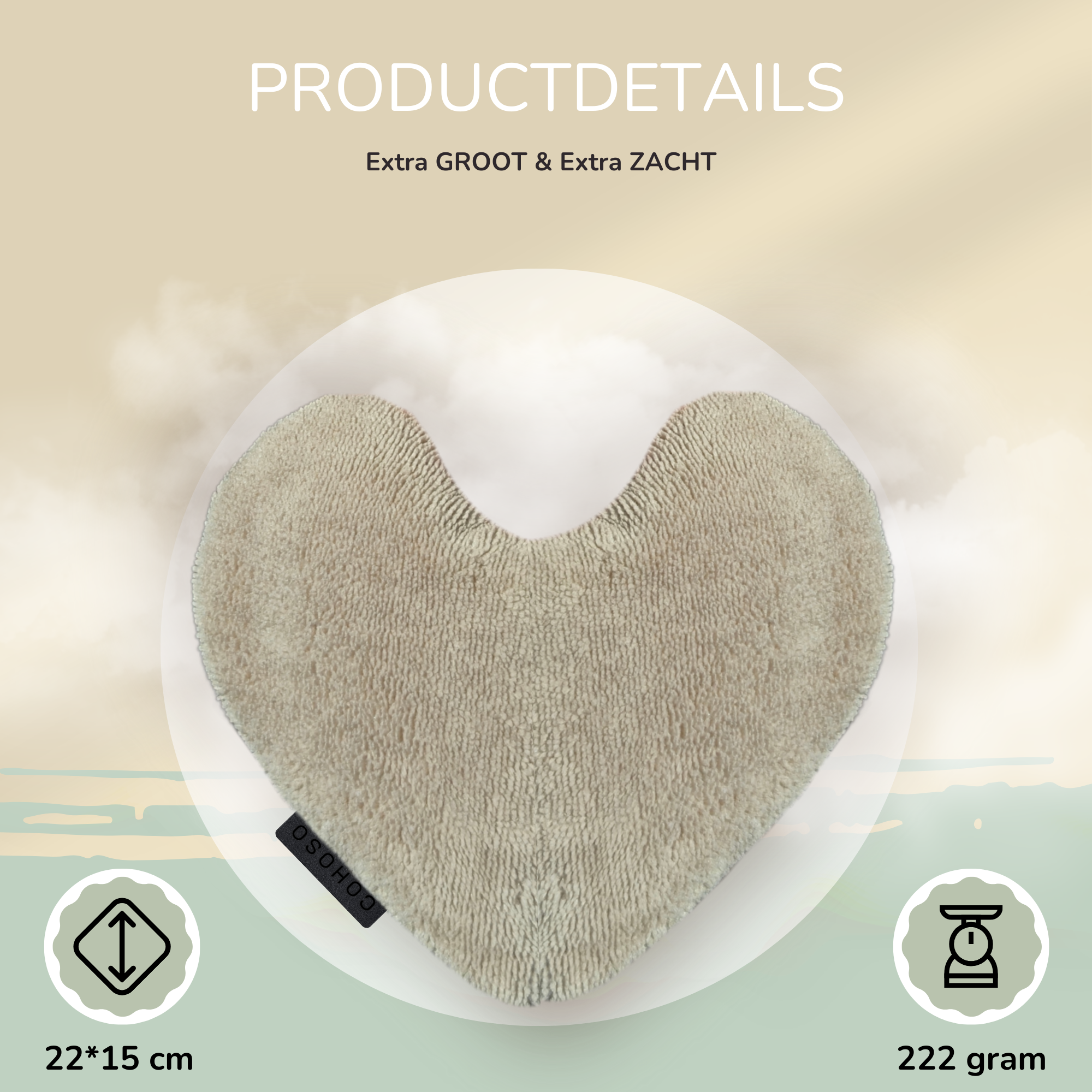 Oogkussen met Lavendel & Kamille – Verzwaard in Hartvorm