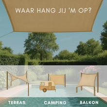 Afbeelding in Gallery-weergave laden, Schaduwdoek vierkant | 130x130cm | Jute