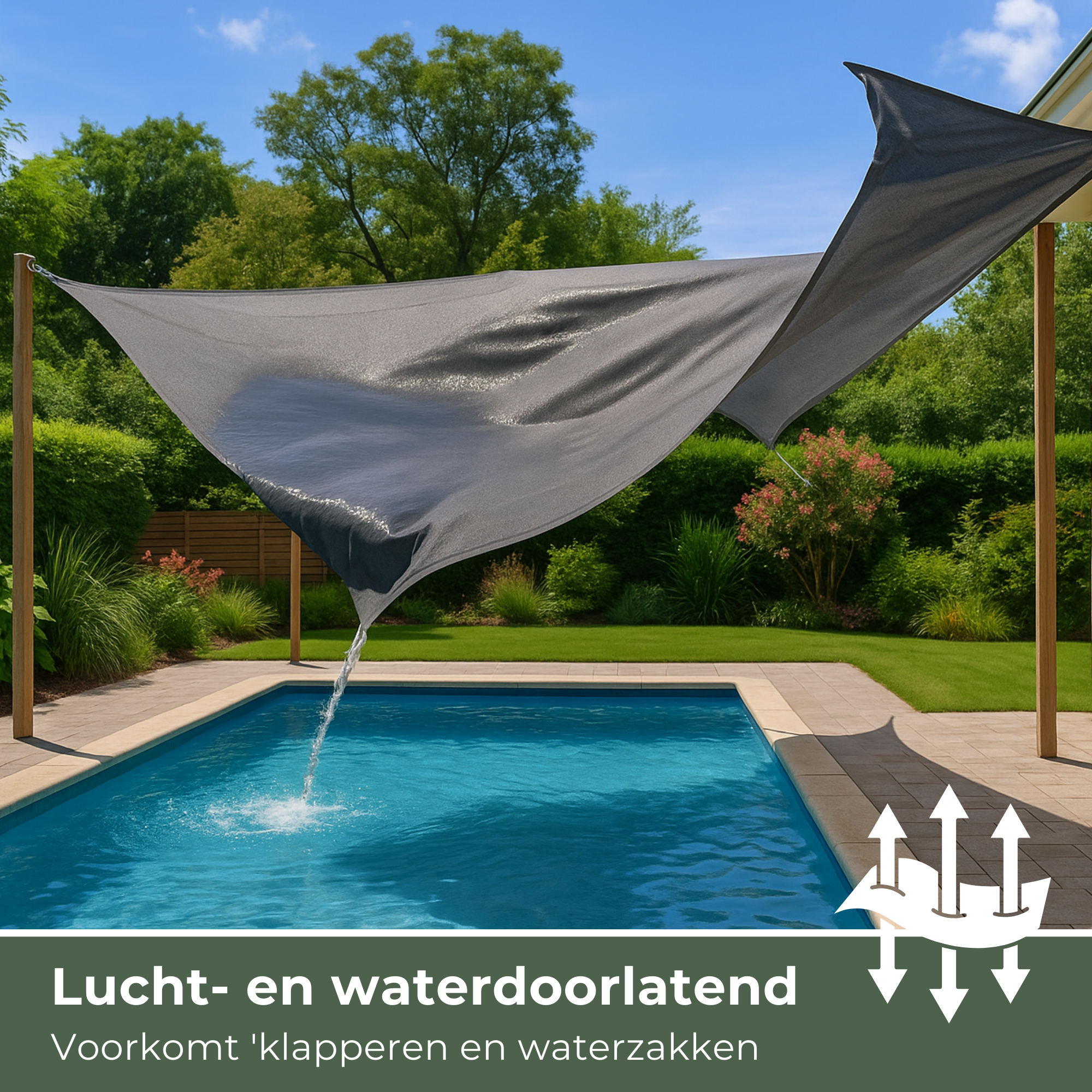 Schaduwdoek rechthoek | 130x260cm | Jute