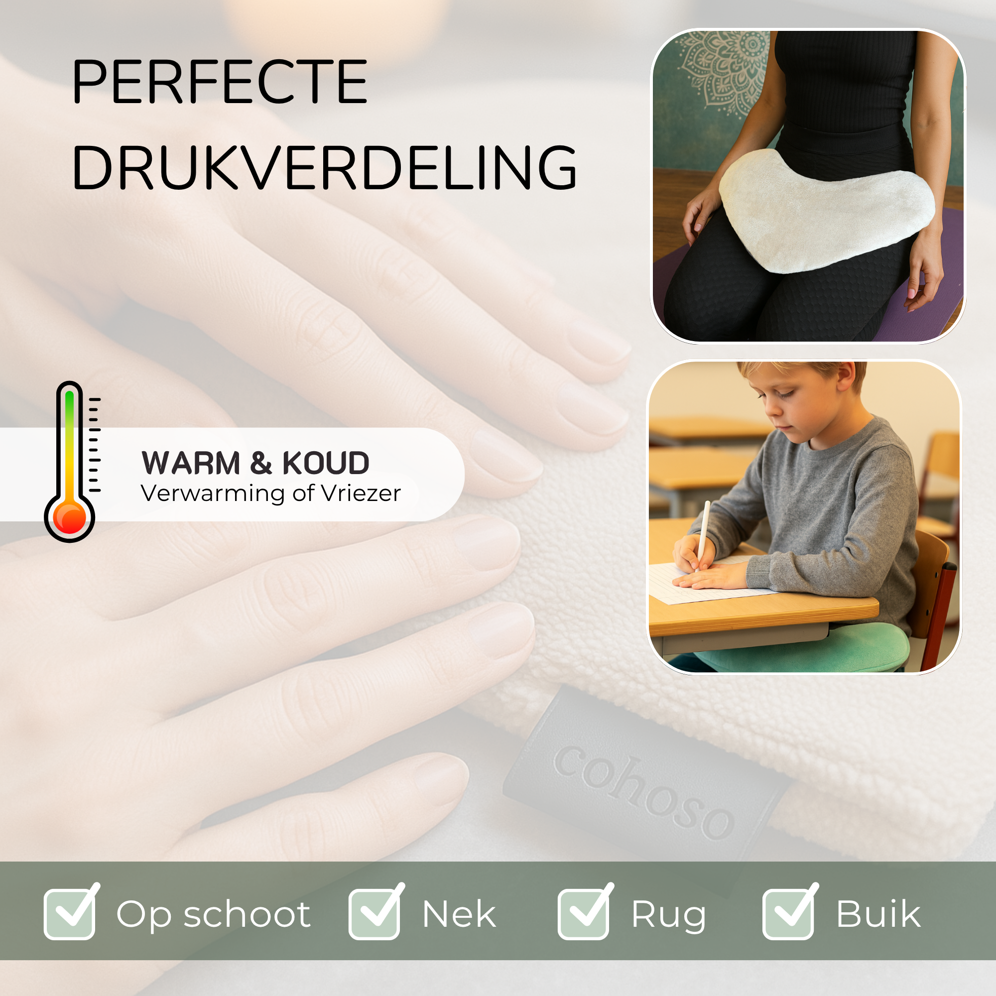 3KG Verzwaringskussen -  Verzwaard kussen  - Nek en Schootkussen