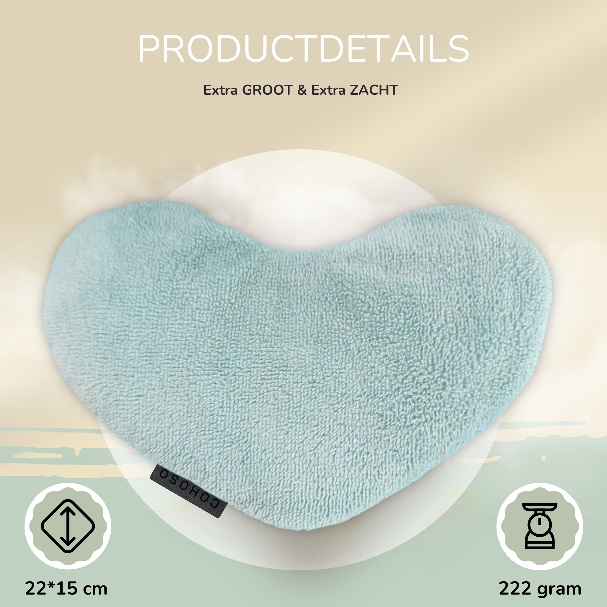 Oogkussen met Eucalyptus & Munt – Verzwaard in Hartvorm