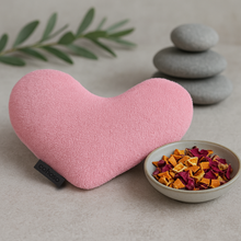 Afbeelding in Gallery-weergave laden, Oogkussen met rozen en sinaasappel – Verzwaard in hartvorm