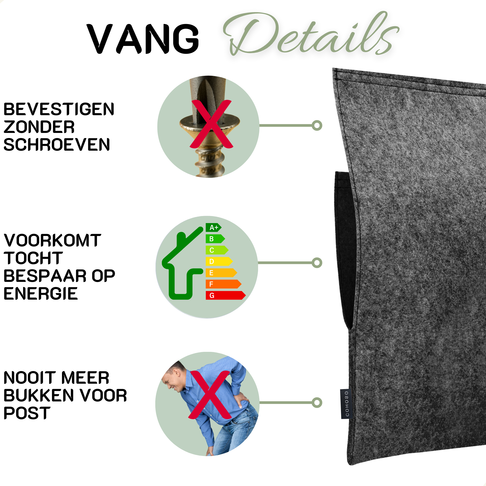 Postvanger basic LUCA antraciet