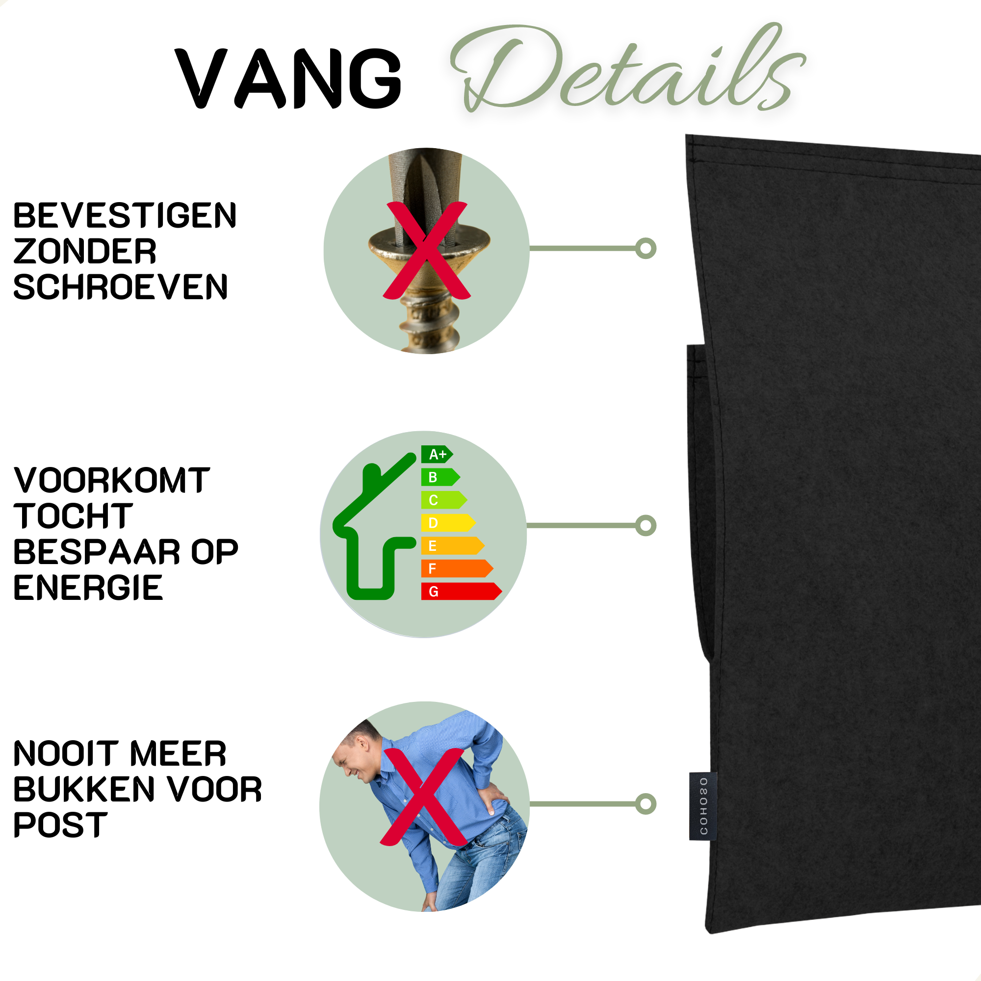 Receptor de correo básico LUCA negro