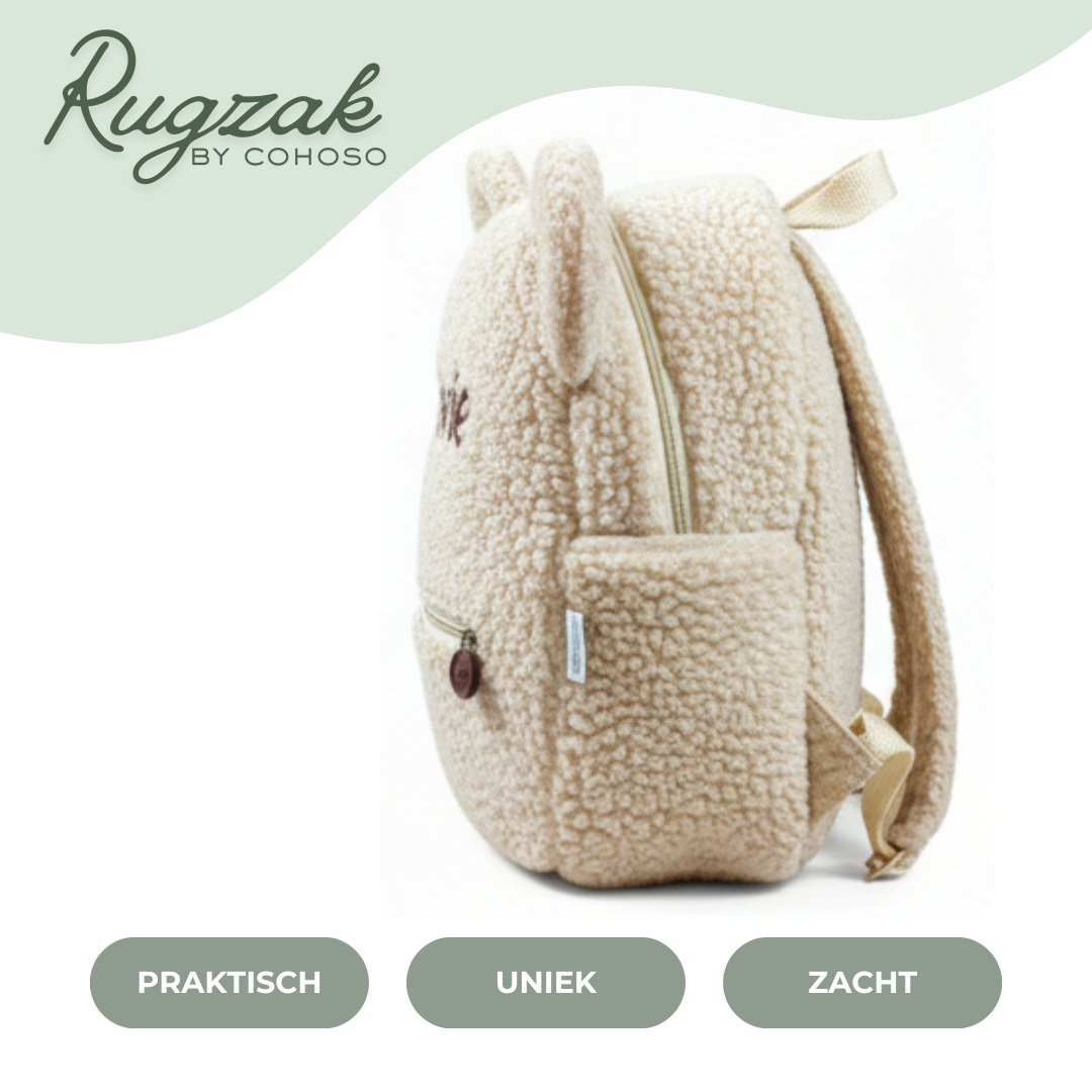 Teddy kinderrugzak met naam | Zacht & praktisch voor peuters