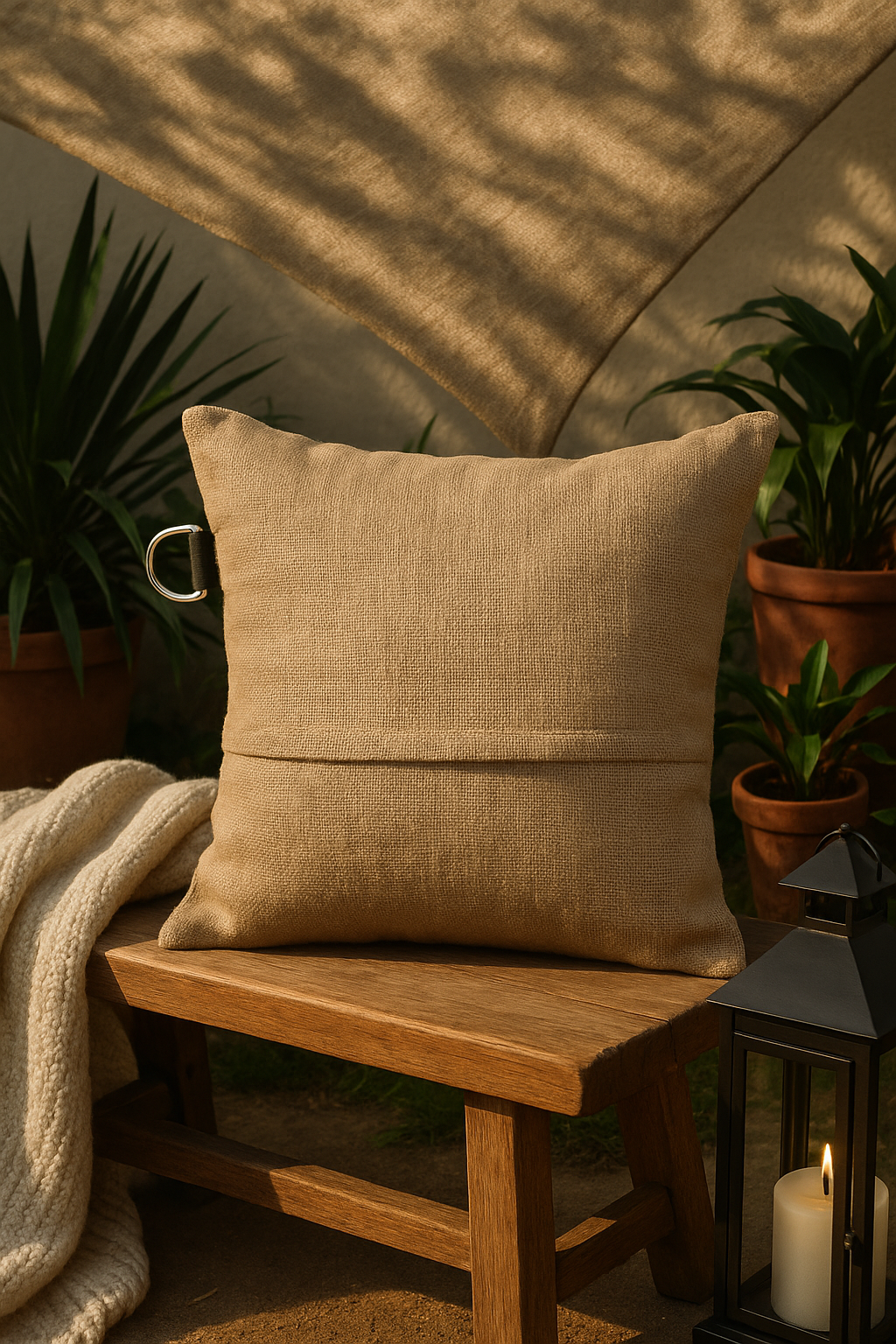 Jute sierkussen hoes 60x60cm