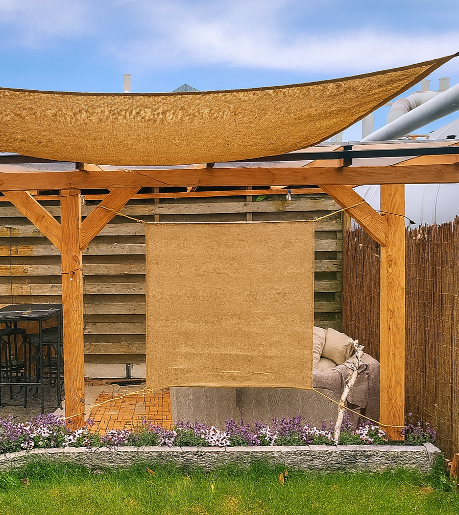 Schaduwdoek vierkant | 130x130cm | Jute