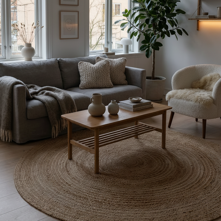 Jute vloerkleed - Natuurlijk - 90 cm