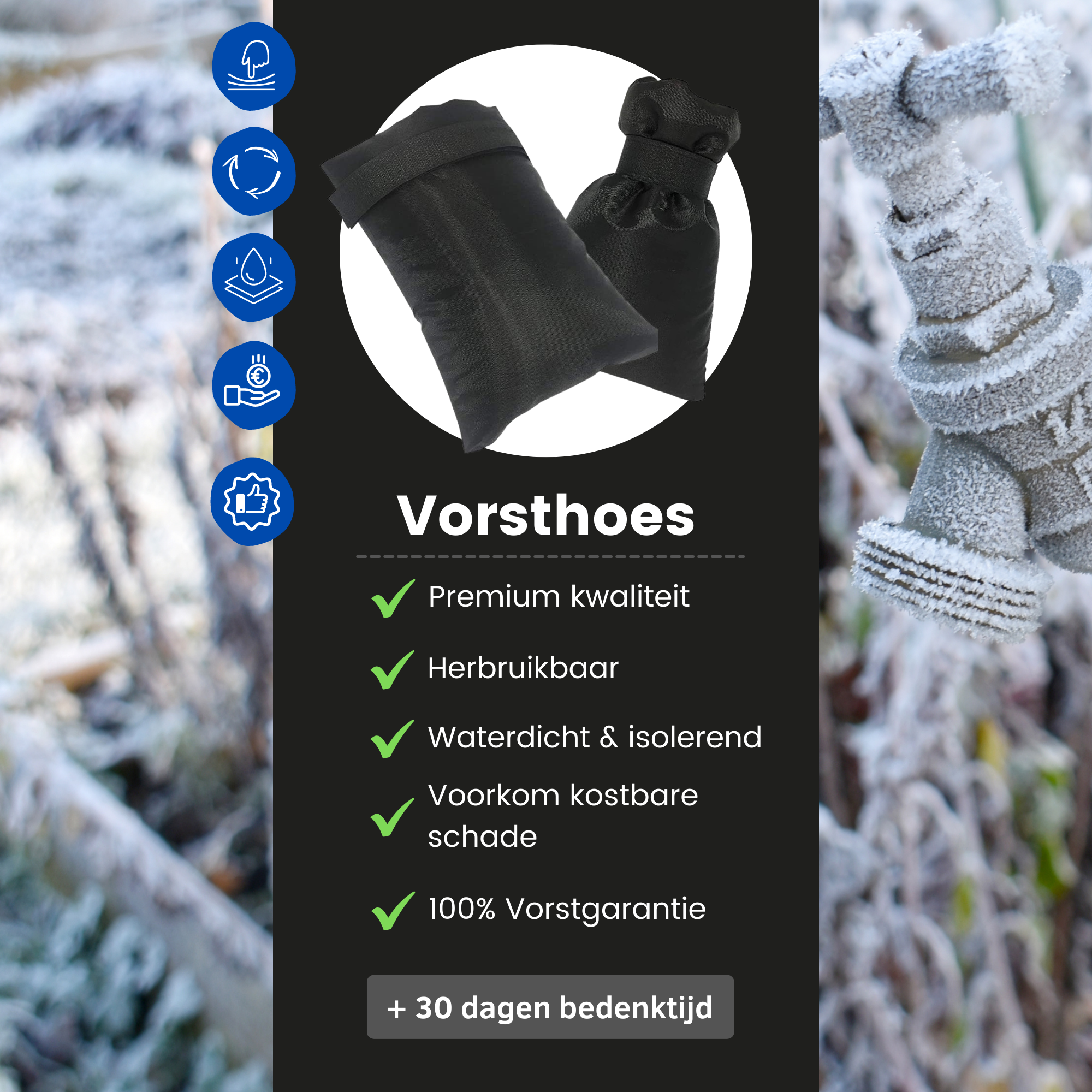 Vorsthoes kraan Zwart