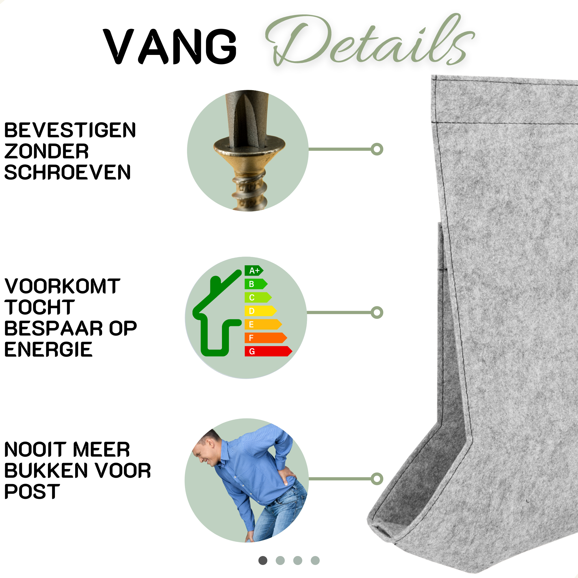 Receptor de correo Deluxe LUCA gris