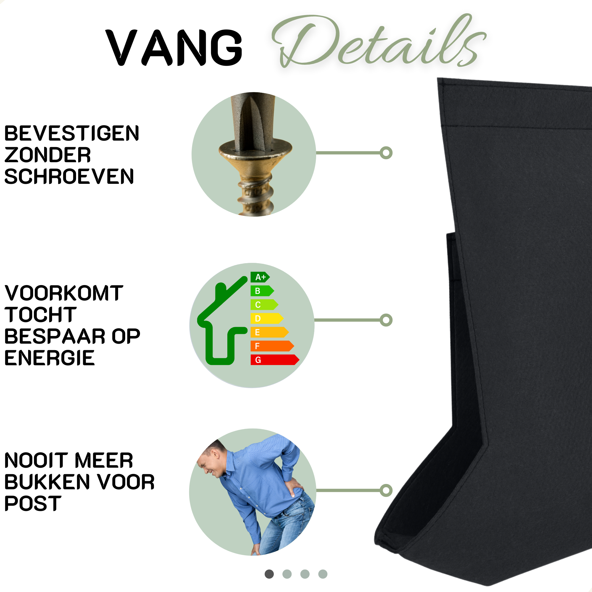 Postvanger Deluxe LUCA zwart