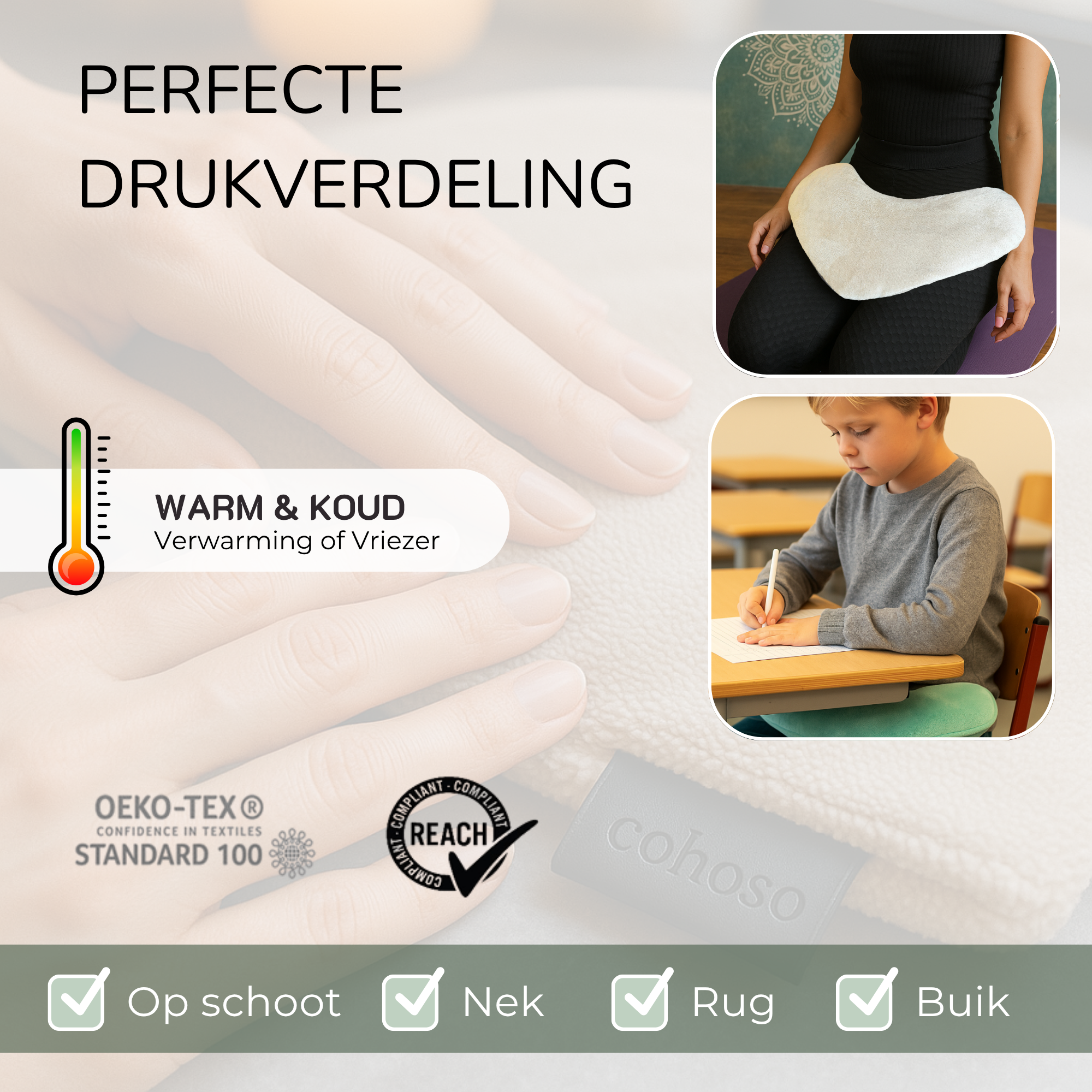 4KG Verzwaringskussen -  Verzwaard kussen  - Nek en Schootkussen