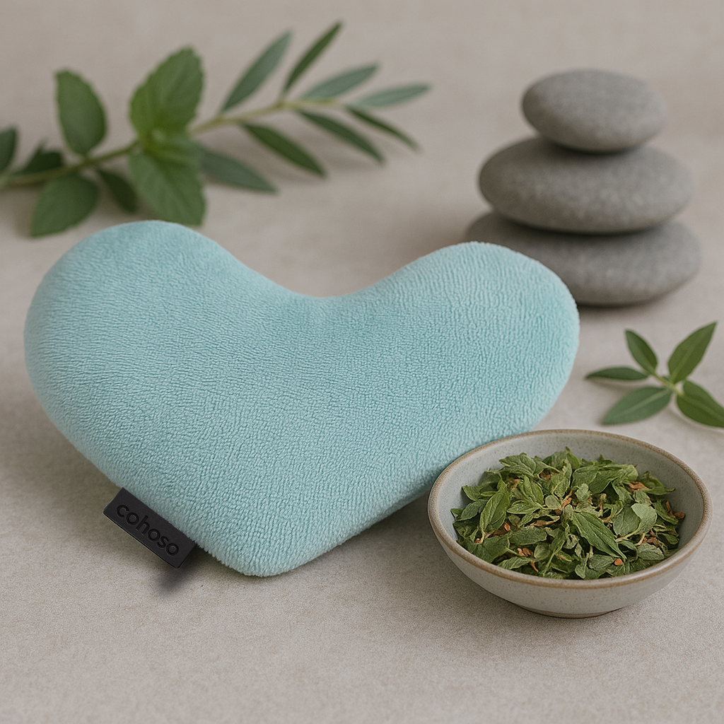 Oogkussen met Eucalyptus & Munt – Verzwaard in Hartvorm