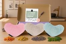 Afbeelding in Gallery-weergave laden, Oogkussen met Eucalyptus &amp; Munt – Verzwaard in Hartvorm
